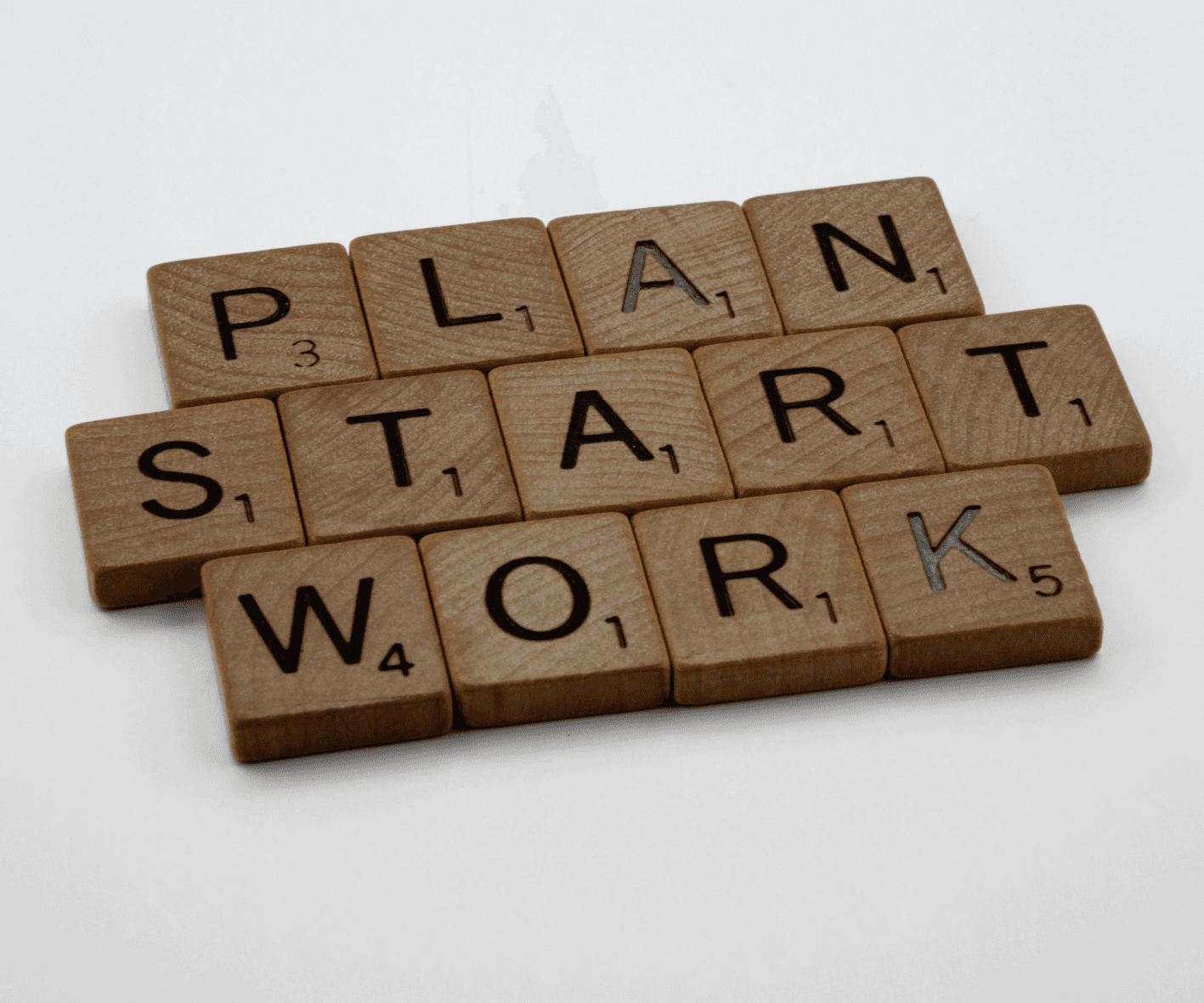PLAN / START / WORK — ビジネス思考のイメージ